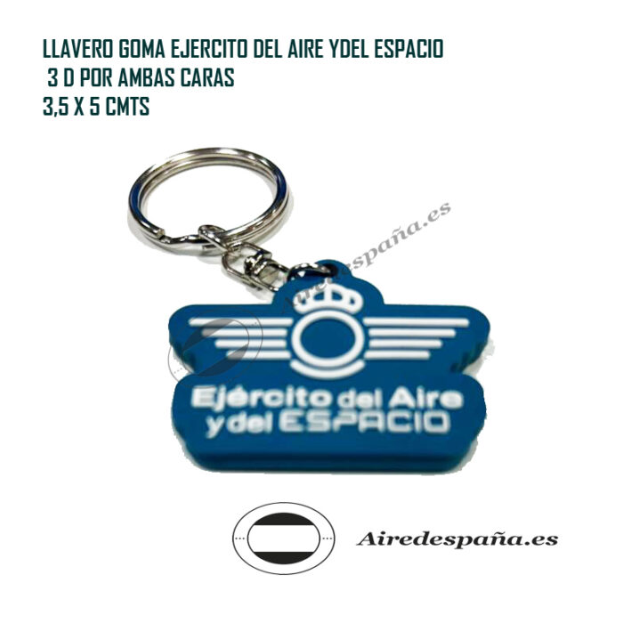 Llavero de Goma 3D por ambas caras EJÉRCITO DEL AIRE Y DEL ESPACIO