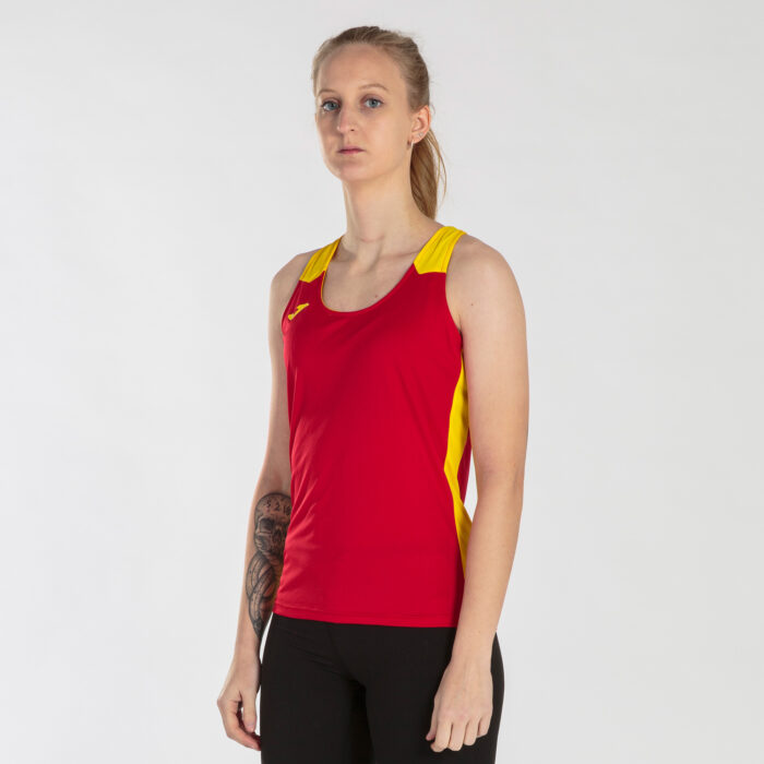 CAMISETA TIRANTES RECORD II ROJO AMARILLO