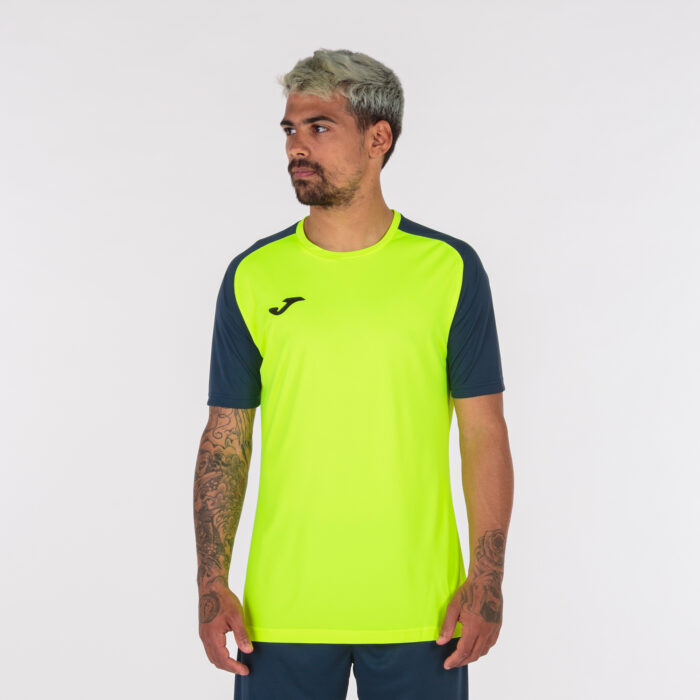 CAMISETA MANGA CORTA ACADEMY IV AMARILLO FLUOR MARINO