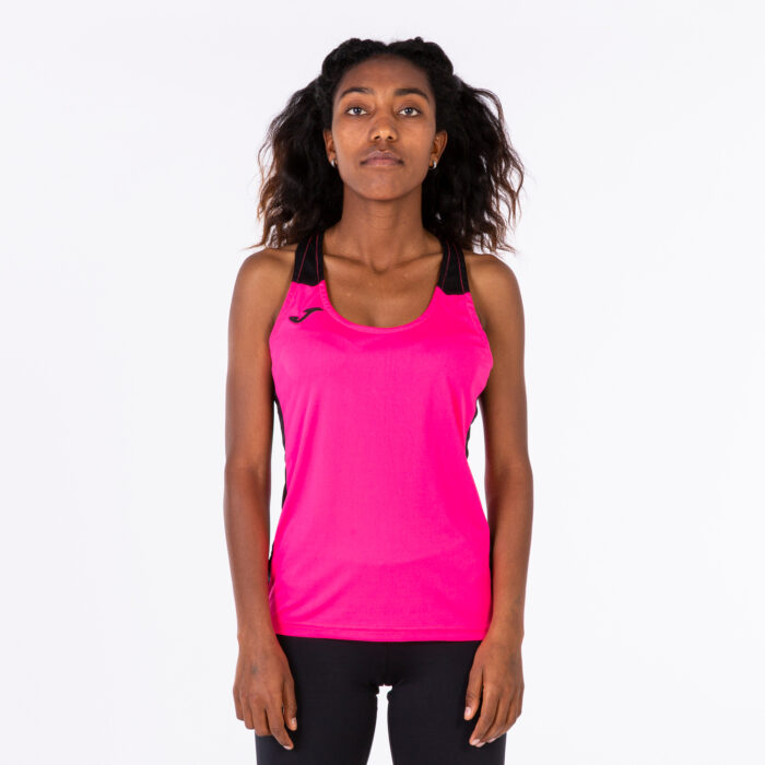 CAMISETA TIRANTES RECORD II ROSA FLÚOR NEGRO