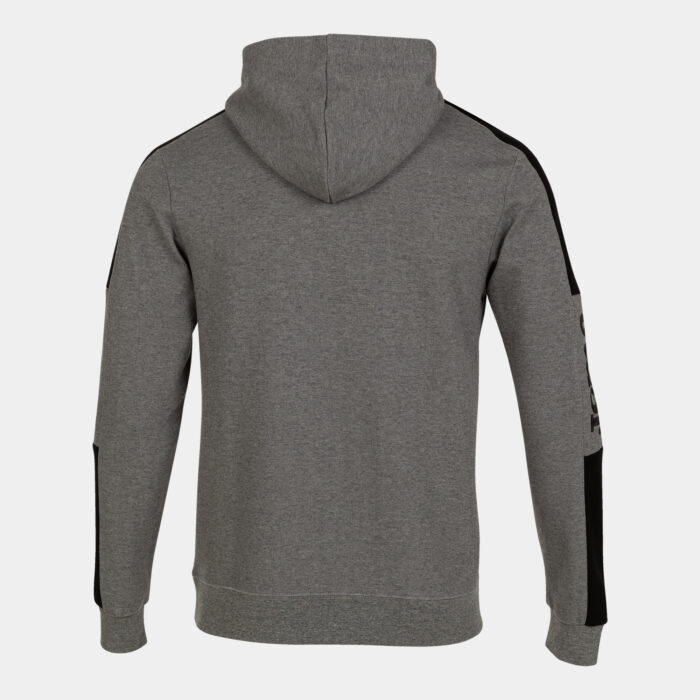 SUDADERA CON CAPUCHA STREET GRIS MELANGE NEGRO