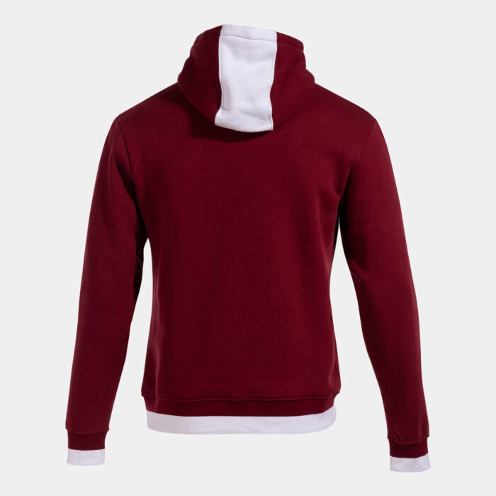 SUDADERA CON CAPUCHA CONFORT II BURDEOS BLANCO